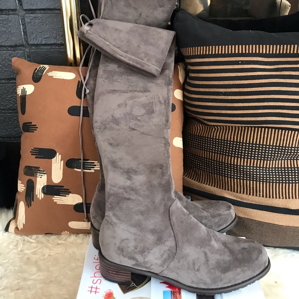 Over the Knee gray boots